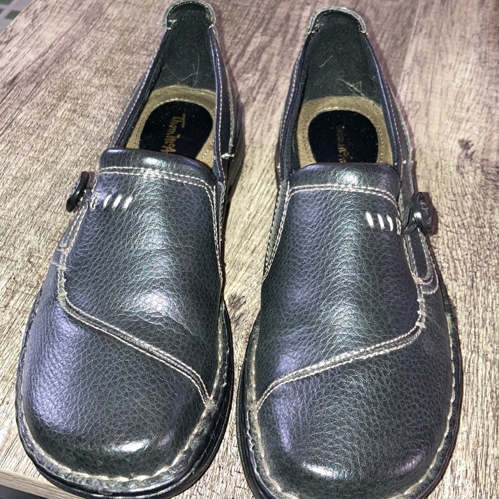 Ladies leather/ synthetic upper shoes